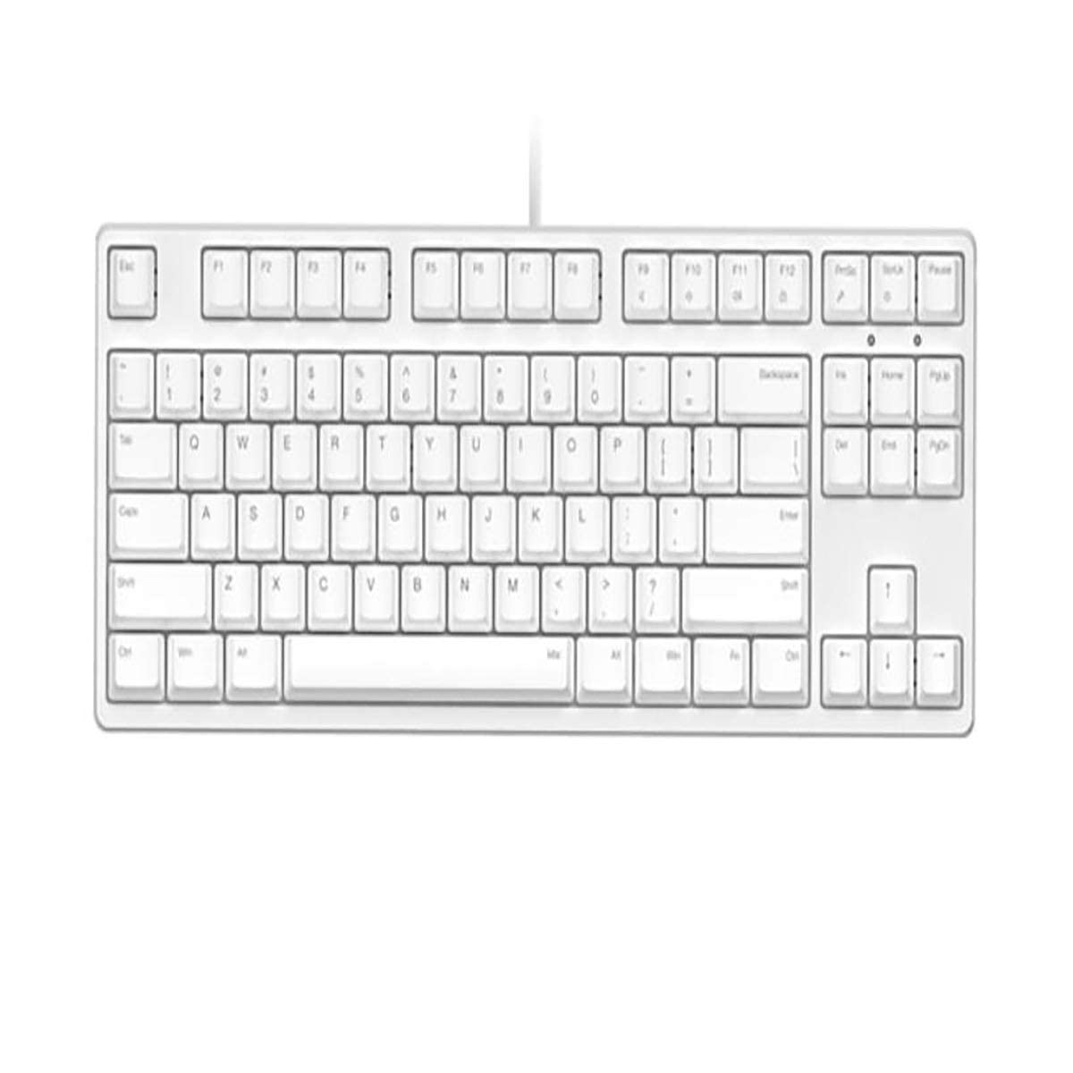 TQBLK 87-Key Mechanical Gaming Keyboard with Green Switches - Wired USB Backlit Keyboard for PC, Mac, Laptop - White Color for Office, Home & Esports Gaming