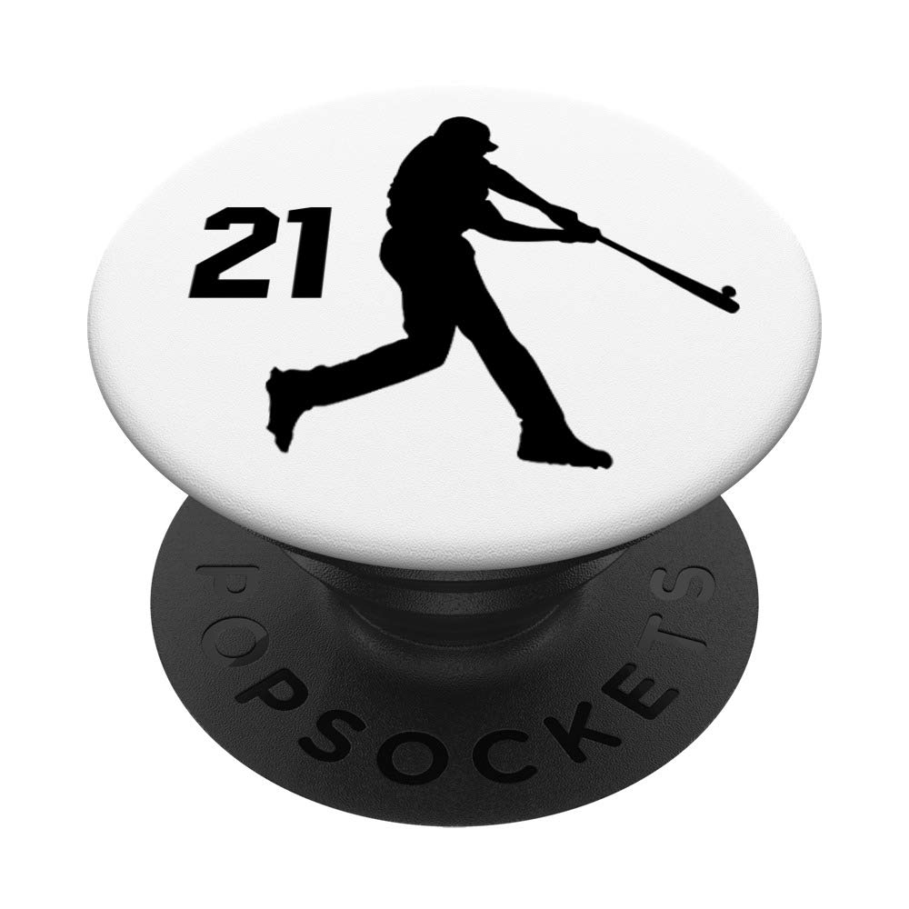 #21 Baseball Gifts for Men, Boys & Kids - Swappable PopSockets PopGrip for Phones & Tablets - Perfect for Baseball Fans, Players & Sports Enthusiasts