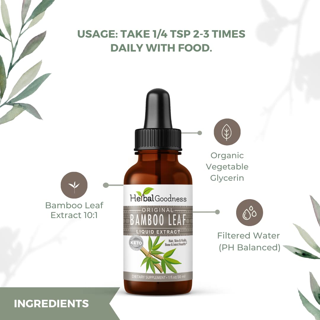 Bamboo Extract for Hair Growth - 70% Natural Silica - Vegan Collagen Superfood Supplement for Hair, Skin, Nails & Joint Support - Dietary Fiber Boost - 12 Pack (1oz Bottles) - Herbal Goodness - Perfect for Daily Wellness Routine & Natural Beauty Regimen