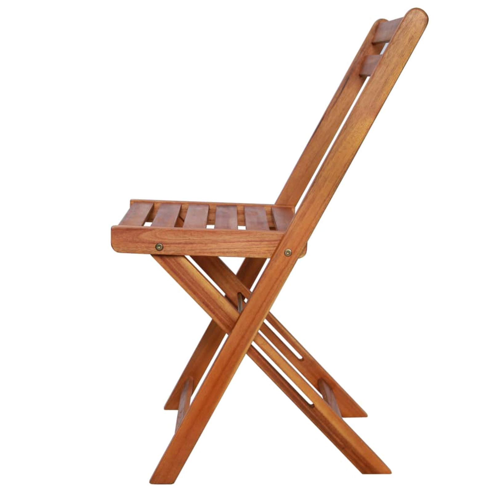 Tidyard 2-Piece Acacia Wood Folding Dining Chairs - Patio, Garden, Poolside & Indoor Outdoor Furniture - 15.7 x 20 x 31.5 Inches (WxDxH) - Perfect for Backyard BBQs, Beach Houses & Small Space Living