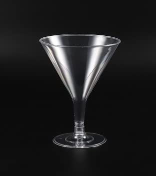 Zappy 6 oz Clear Heavy Duty Plastic Martini Glasses | BPA-Free Reusable & Recyclable Cocktail Cups | Perfect for Parties, Weddings & Outdoor Events