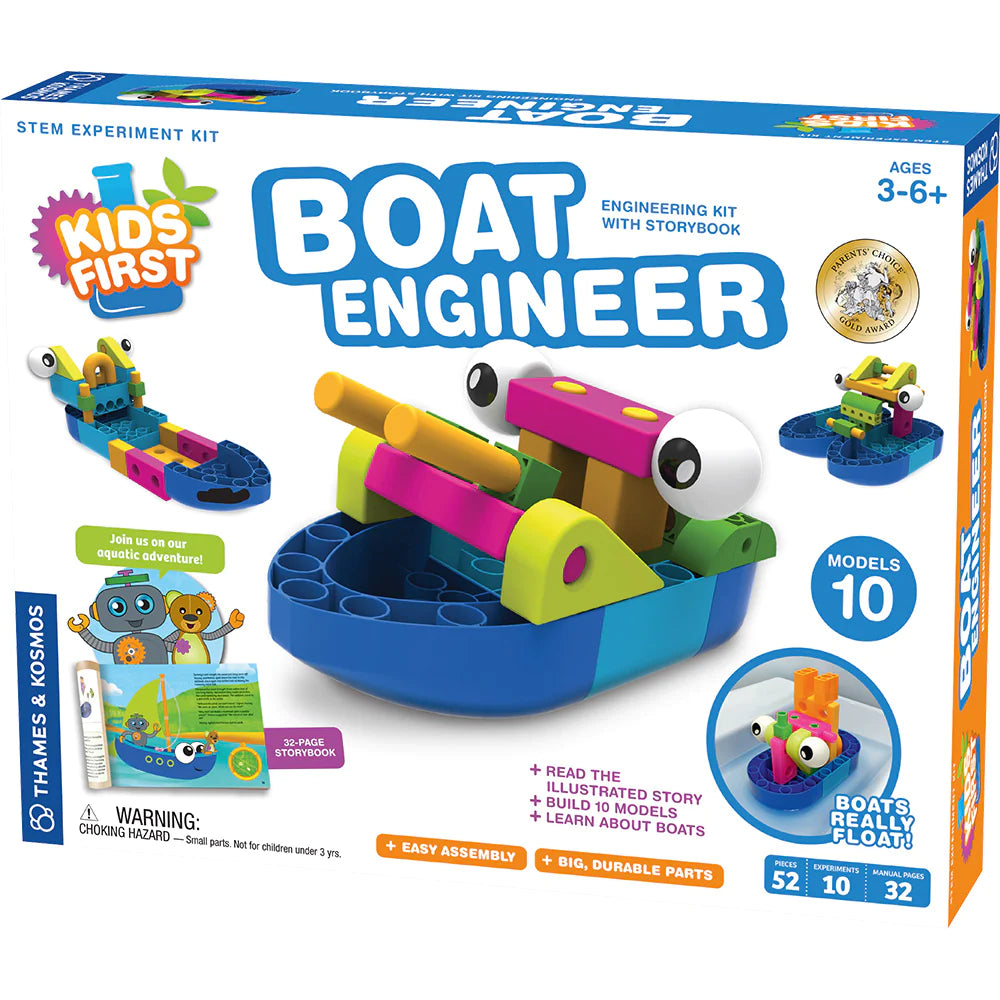 Kids First: Boat Engineer STEM Building Toy Set - Educational Science Kit for Children Ages 5-10 - Perfect for Classroom Activities & Birthday Gifts