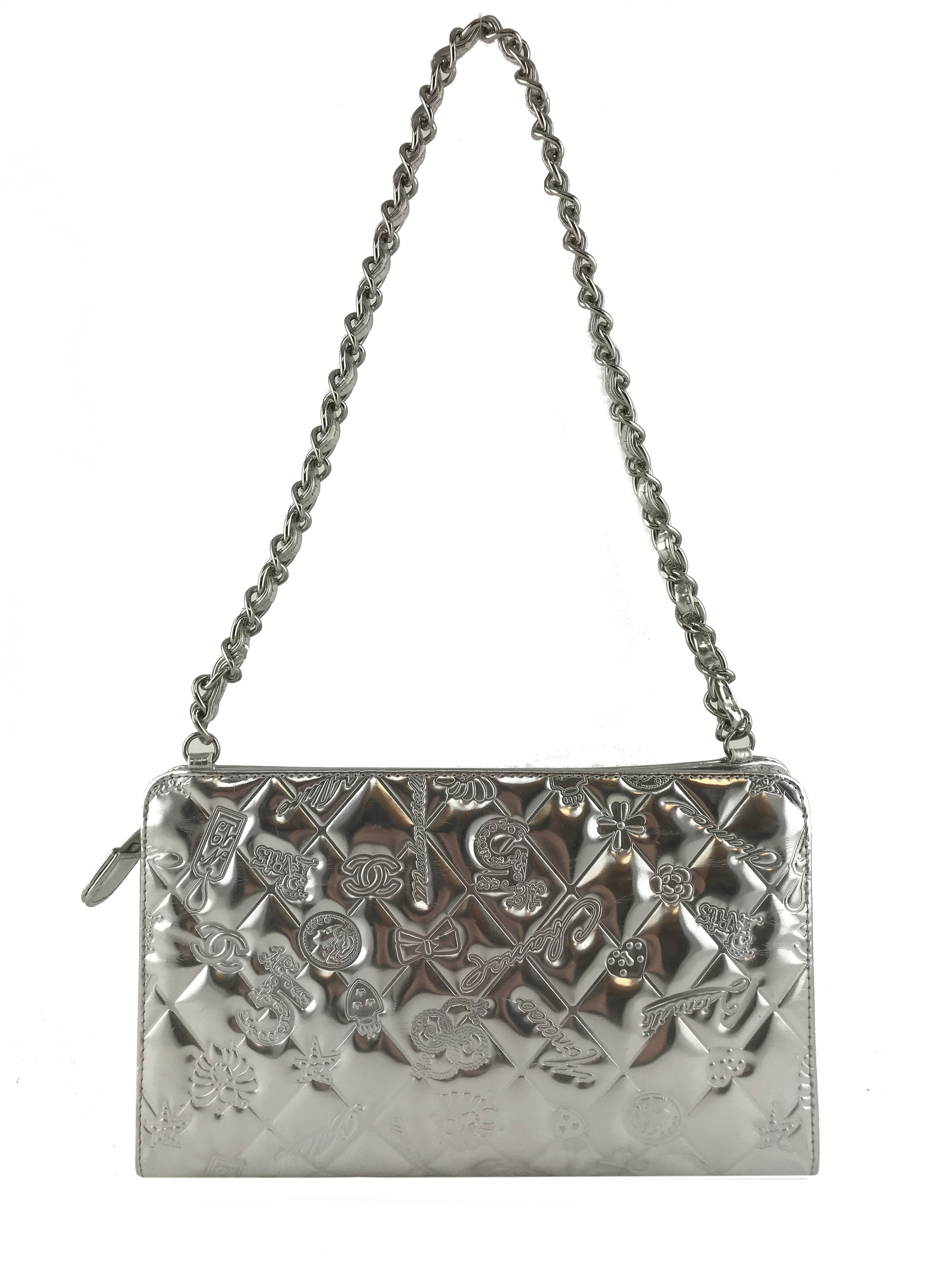 Chanel Embossed Patent Leather Lucky Symbols Pochette Bag - Luxury Crossbody Clutch for Women, Perfect for Parties, Weddings & Evening Events