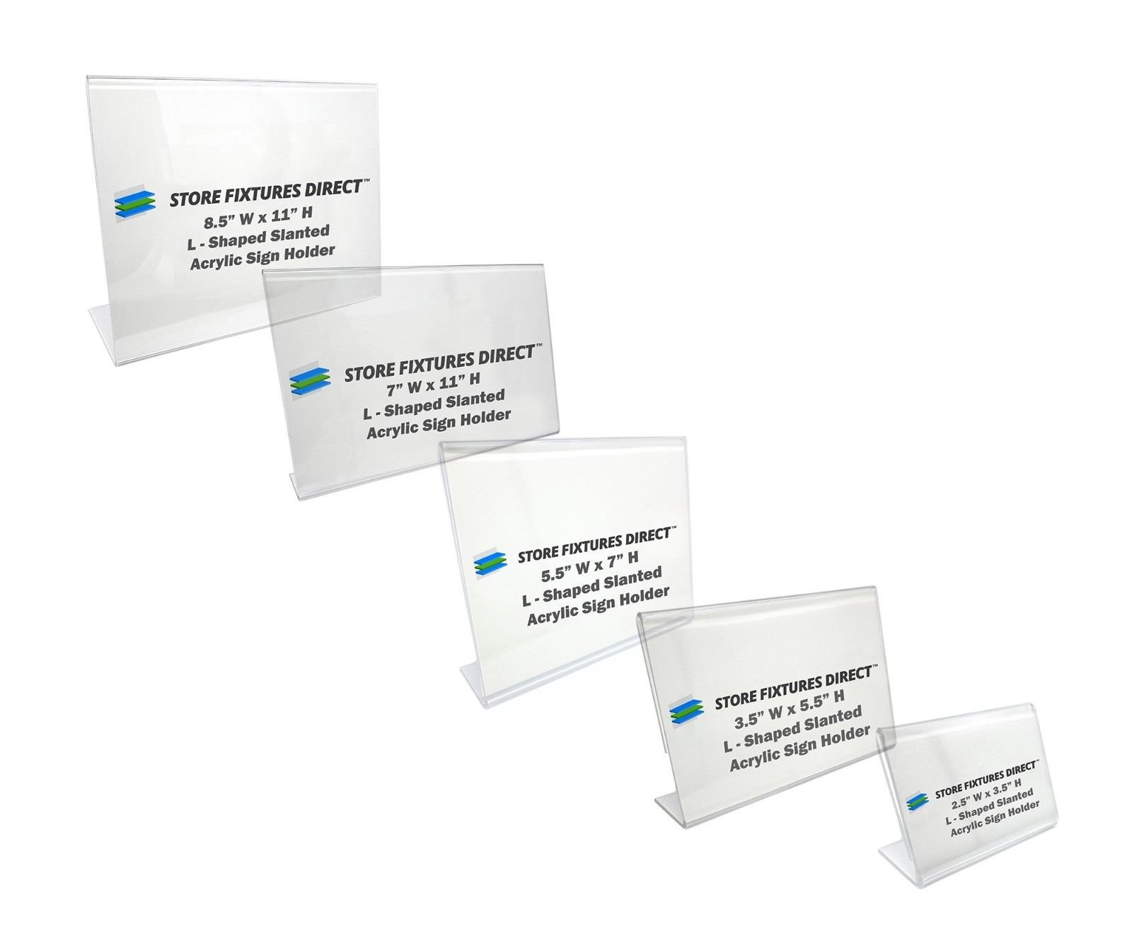 Small Acrylic L-Shaped Countertop Sign Holder - 2.5