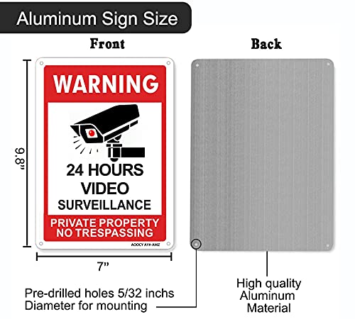 Dummy Security Cameras with Flashing LED Lights - 4 Fake CCTV Cameras, 2 Metal Warning Signs & 2 Stickers - Indoor/Outdoor Home, Office & Building Security - Perfect for Deterring Burglars & Protecting Property