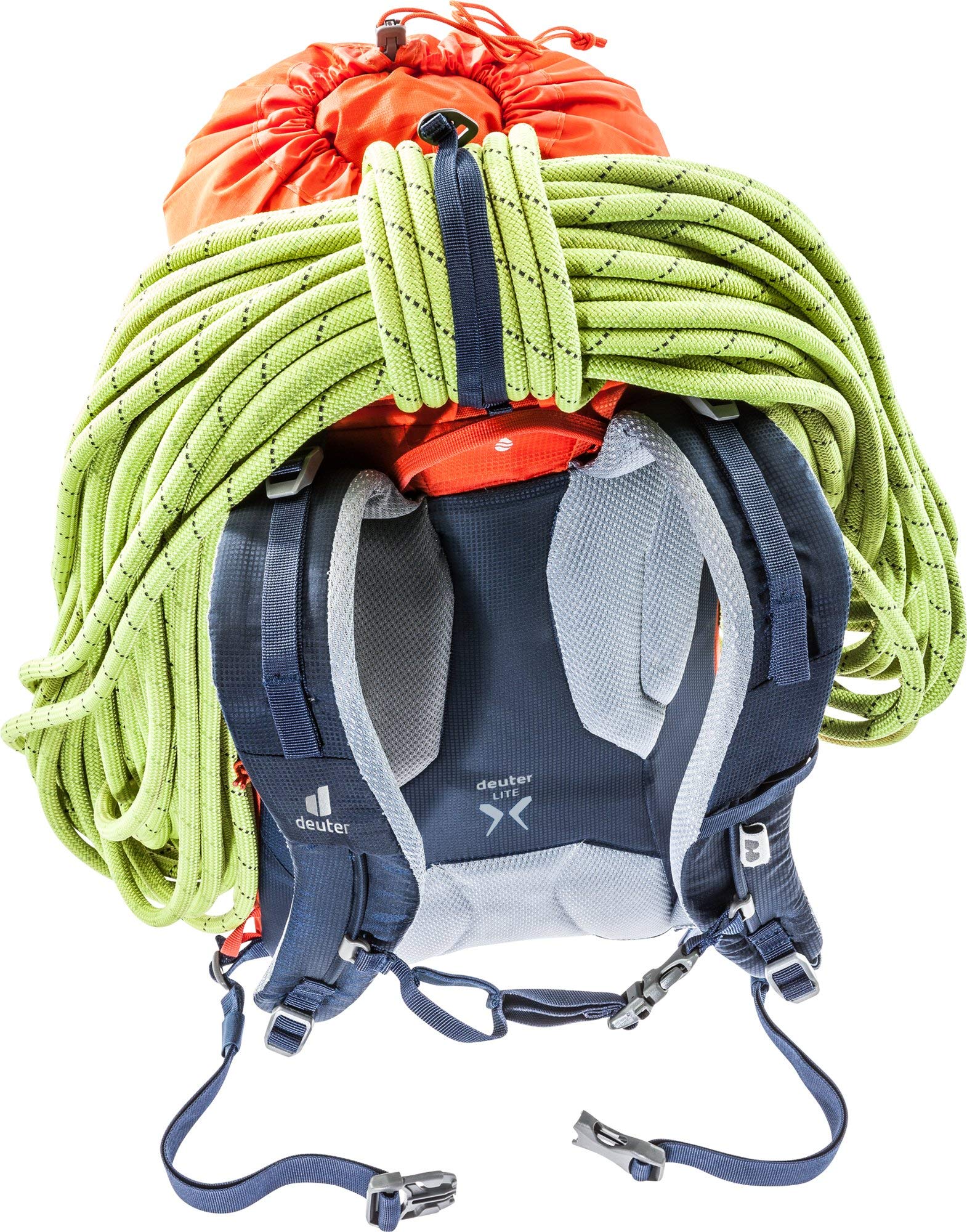 Deuter Guide Lite 24L Unisex Hiking Backpack - Lightweight Alpine Climbing Pack for Men & Women (Papaya-Navy) - Perfect for Day Hikes, Camping & Outdoor Adventures
