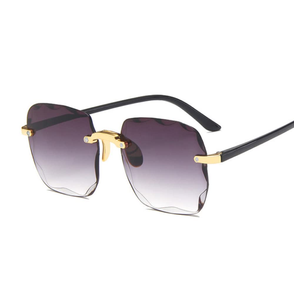 Vintage Square Sunglasses for Women - Classic Retro Frameless Sun Glasses with Double Gray Gradient Mirrors | Perfect for Beach, Driving & Fashion Outfits