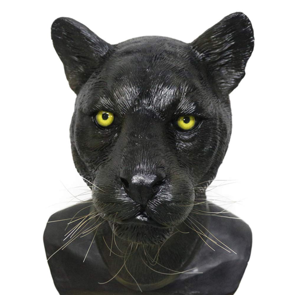 Black Panther Latex Mask - Realistic Animal Leopard Jaguar Costume Mask for Halloween, Cosplay, Carnival & Masquerade Parties | Perfect for Superhero Themed Events & Cosplay Conventions