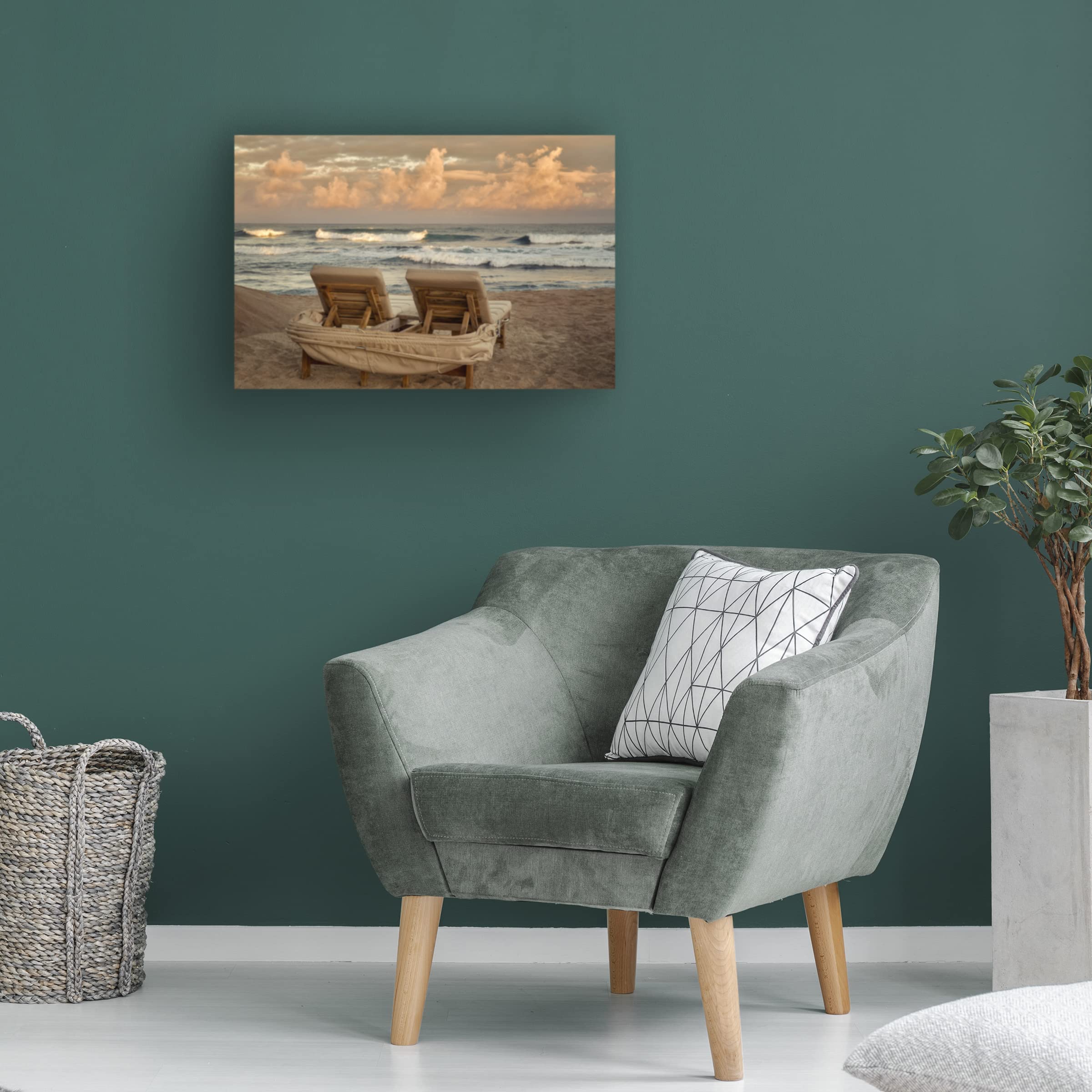 Dennis Frates 'Beach Chair 10' Canvas Wall Art Print - Coastal Decor, Modern Home & Office Wall Decor - Perfect for Living Room, Bedroom, Beach House