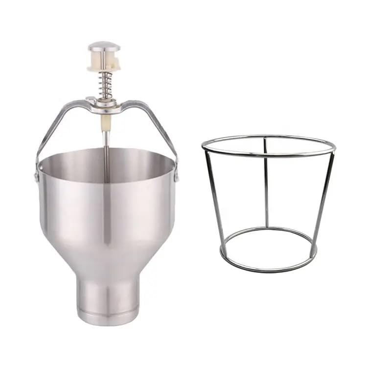 Commercial Grade Pancake Batter Dispenser with Stand - 8-Size Settings for Even Flow, Easy Use | Perfect for Funnel Cakes, Waffles, Pancakes & More | Ideal for Restaurants, Cafes & Home Breakfast Prep