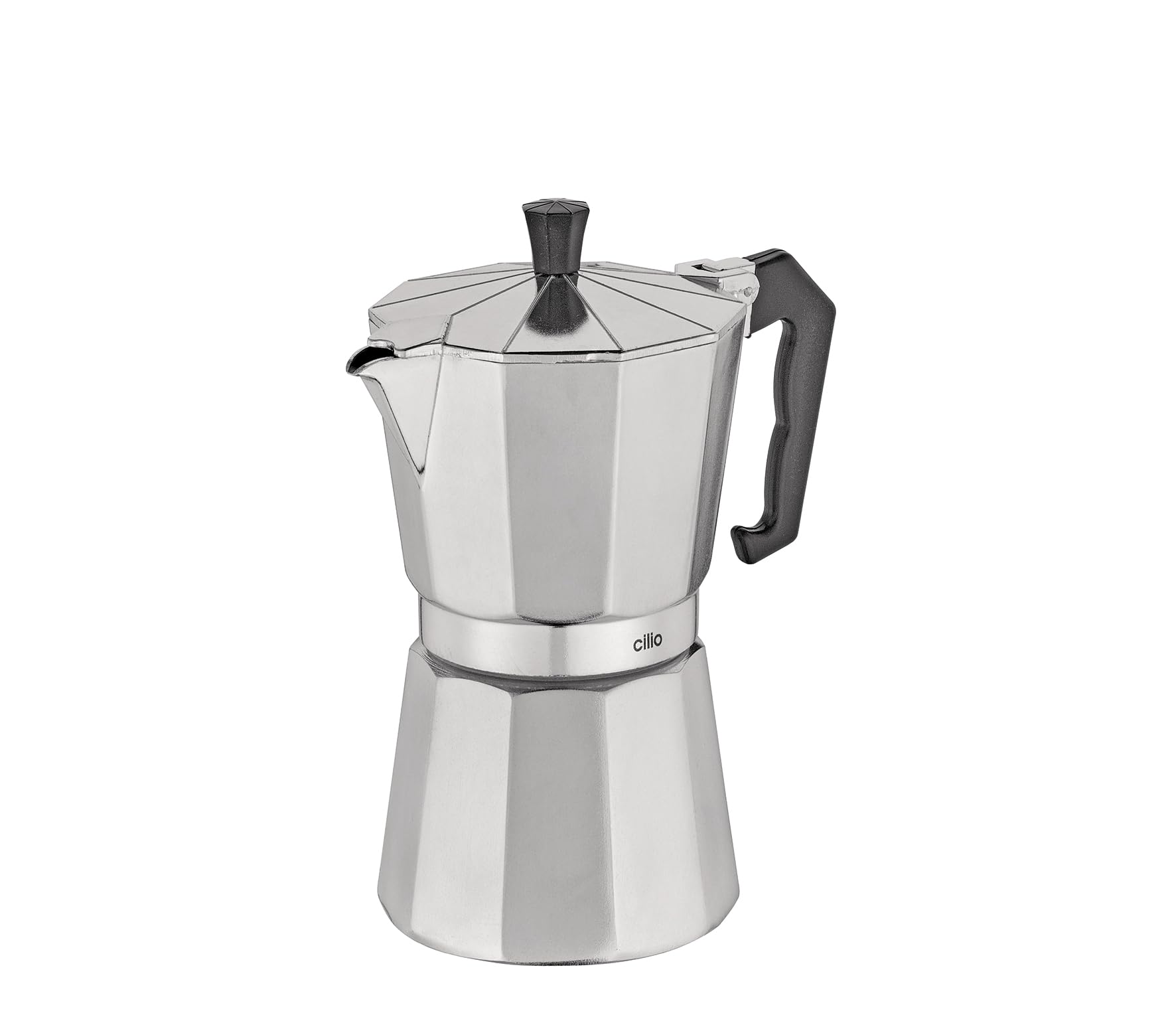 Cilio Classico Stovetop Espresso Maker - 6 Cup Moka Pot for Induction Cooktops, Stainless Steel Italian Coffee Maker for Home & Office Use - Perfect for Espresso, Latte & Cappuccino Lovers