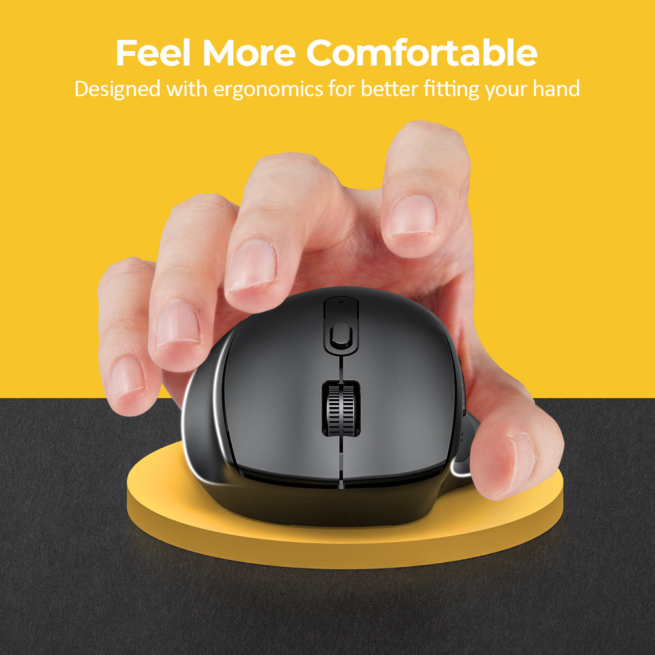 2.4G Wireless Mouse with USB Receiver - Ergonomic Computer Mouse for Laptop, PC, Mac - Portable for Home, Office, Travel & Gaming Use