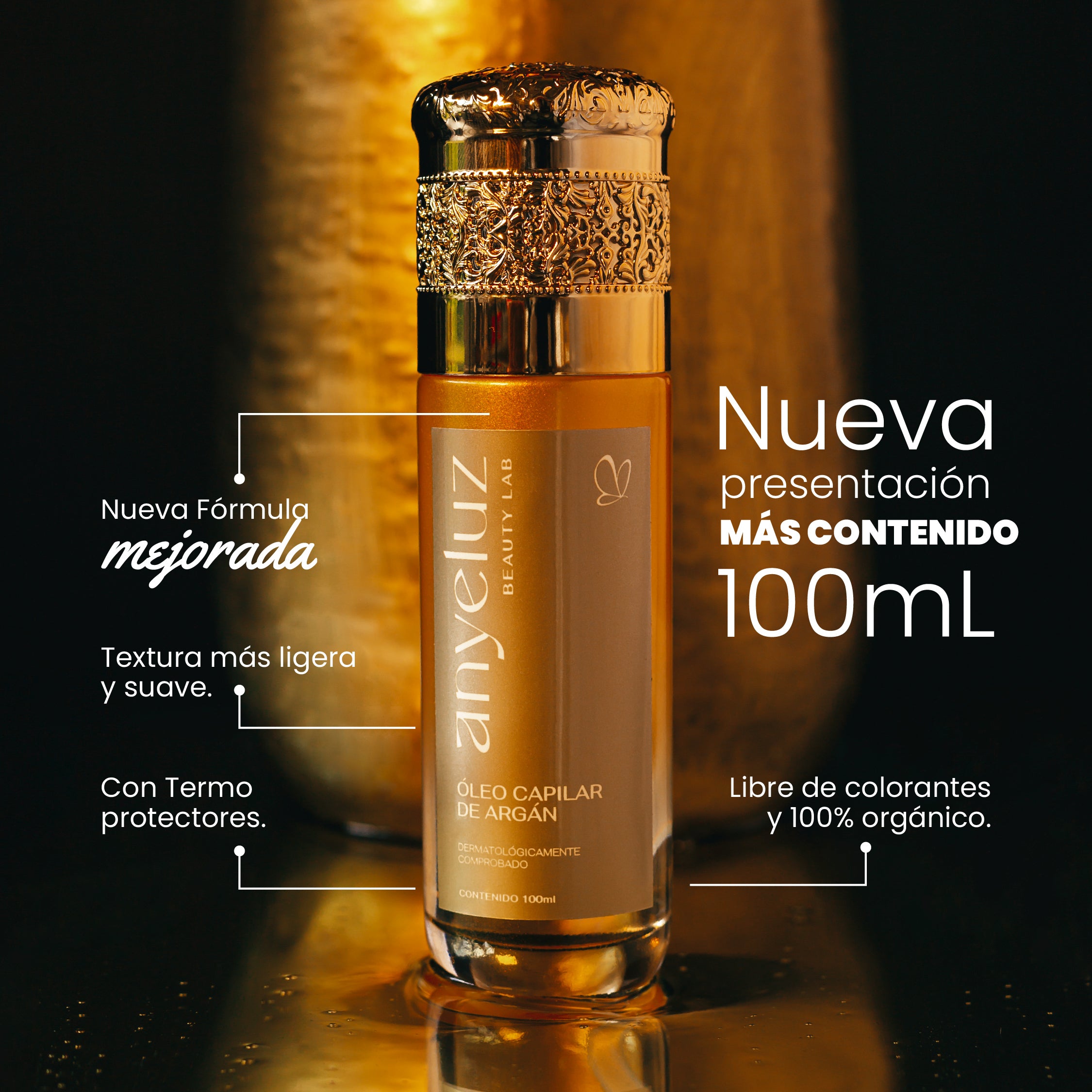 Anyeluz Argan Hair Oil - Nourishing & Repairing Treatment for Dry, Damaged Hair - Perfect for Daily Use, Styling & Split Ends Care