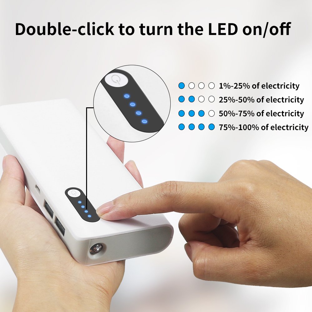 SOLICE® 16800mAh Portable Charger Power Bank - High Capacity External Battery Pack with LED Light & Dual USB Ports for iPhone, iPad, Samsung Galaxy - Perfect for Travel, Camping, and Emergency Power Backup