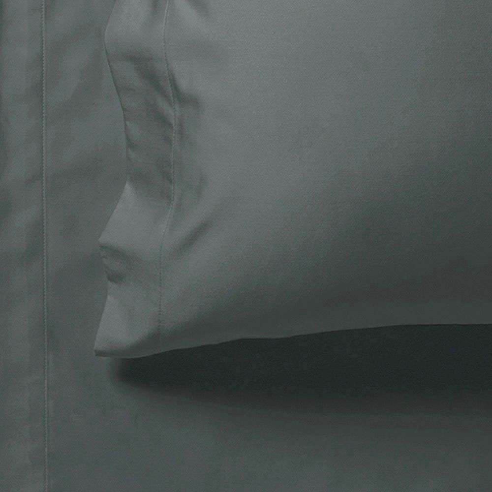 1000TC Ultra Soft Fitted Sheet & Pillowcase Set - King Single Size Bed Sheets - Premium Charcoal Gray - Luxury Bedding for Hotel, Guest Room & Master Bedroom