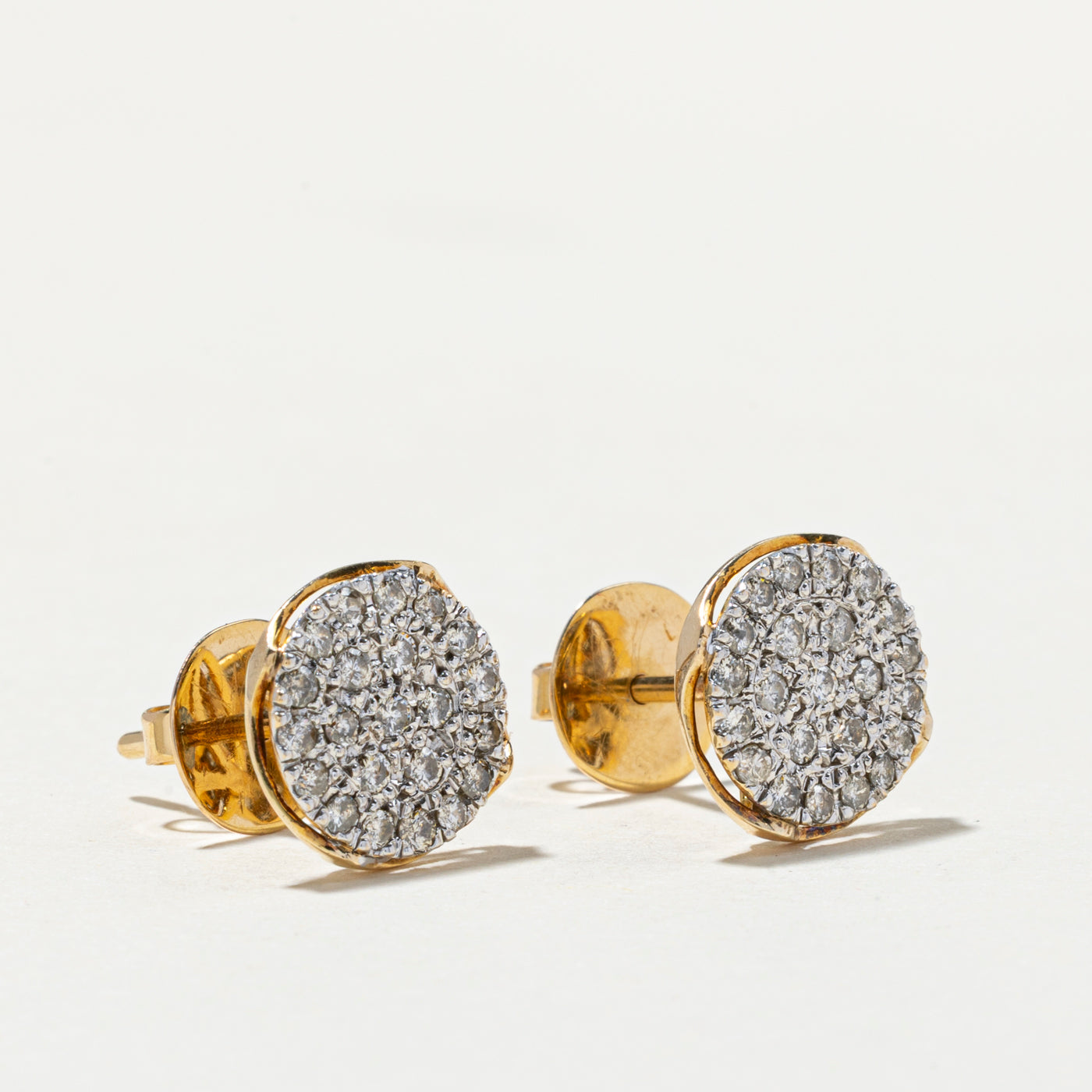 Pave Set Diamond Cluster Stud Earrings 0.85ctw - Elegant & Sparkling Jewelry for Women | Perfect for Weddings, Parties & Special Occasions