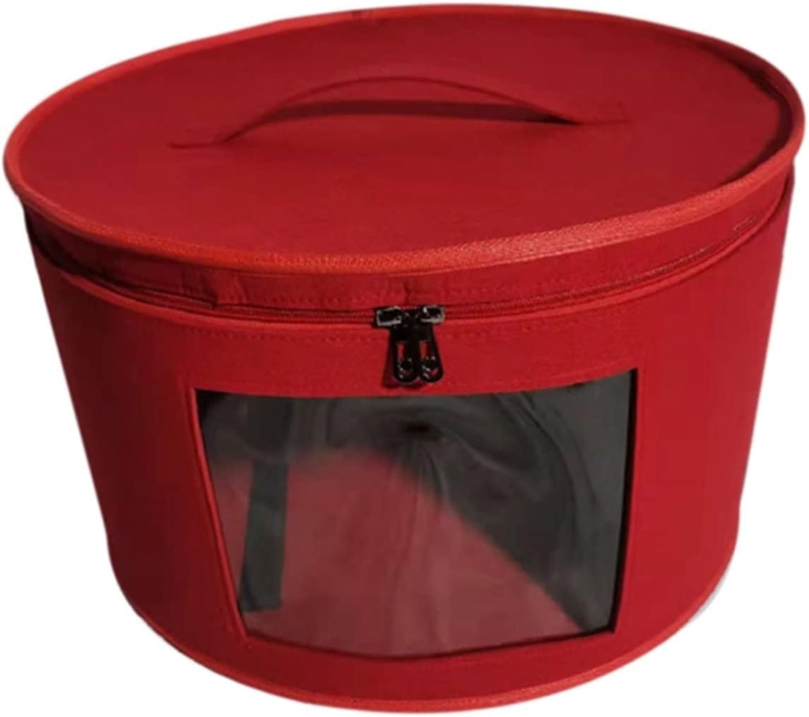 Stylish Red Hat Storage Box with Lid - Large Capacity Organizer for Women & Men's Hats | Perfect for Travel, Home Decor, and Hat Collection Display