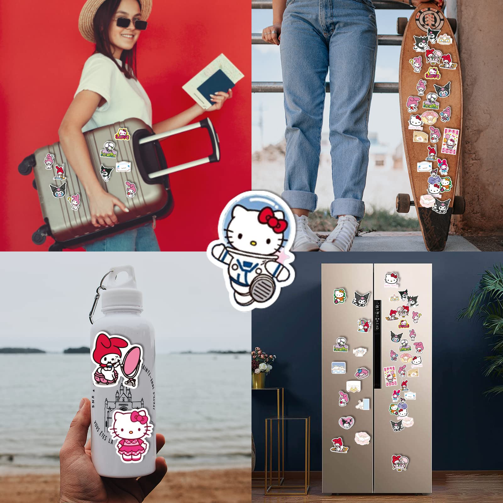 50 Pcs Kawaii Stickers Pack - Cute Cartoon Vinyl Waterproof Stickers for Water Bottles, Laptops, Phones, Skateboards, Luggage & Cars | Perfect for Kids, DIY Crafts, Scrapbooking & Personalizing Accessories