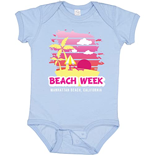 Inktastic Manhattan Beach California Palm Tree Baby Bodysuit - Soft Cotton Onesie for Newborns & Infants - Perfect for Beach Vacations, Family Outings & Summer Adventures
