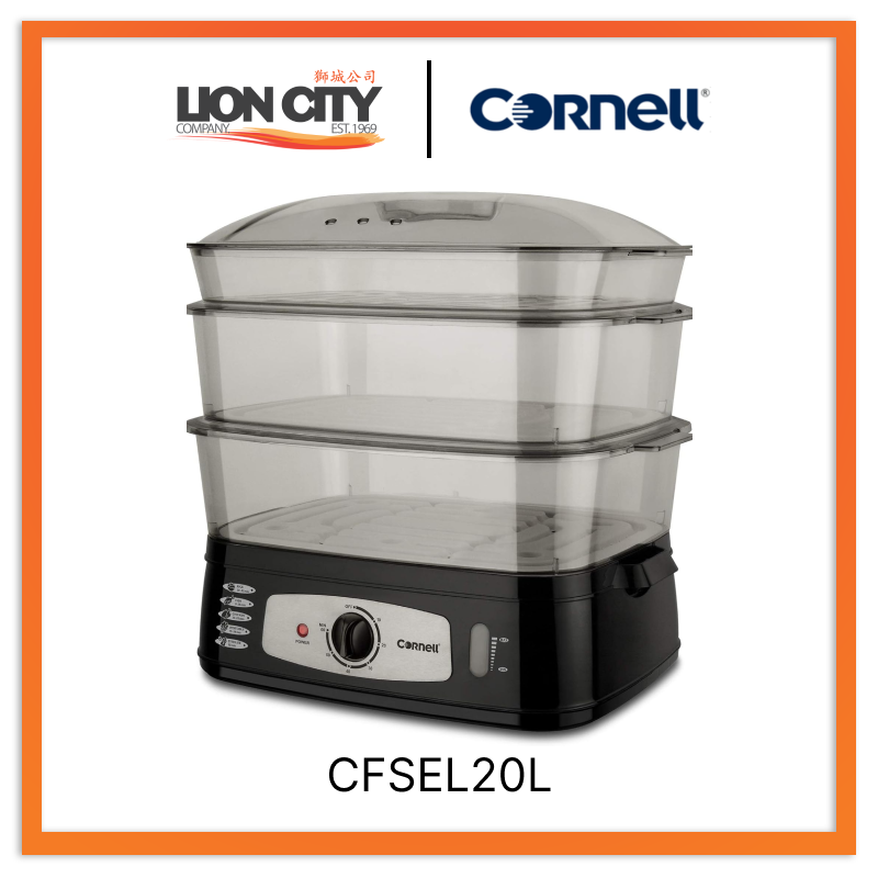Cornell CFSEL20L 25L Commercial Food Steamer - Large Capacity Stainless Steel Steam Cooker for Restaurants, Catering & Home Kitchens - Perfect for Dumplings, Vegetables & Seafood