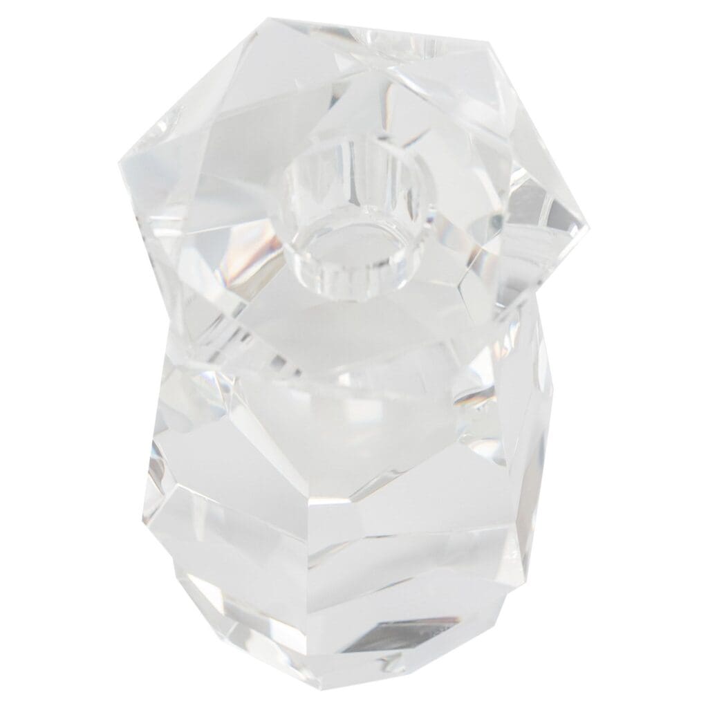 Cyan Design 11765 Faceted Glass Candle Holder - Clear Short Crystal Votive for Wedding Centerpiece, Table Decor & Home Decoration