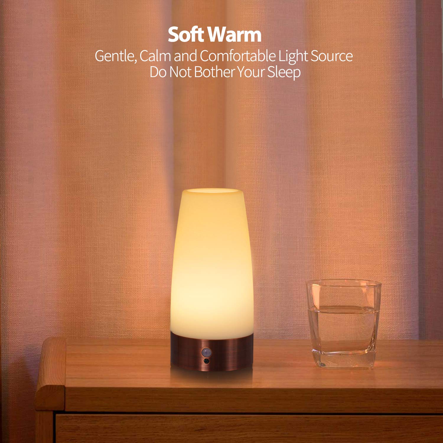 BETUS Motion Sensor Night Light - Battery Operated Desk Lamp with 2 Detection Modes, Soft Ambient Lighting for Bedroom, Living Room, Kitchen & Nursery | Perfect for Nighttime Safety, Hallway Navigation & Kids Room Comfort