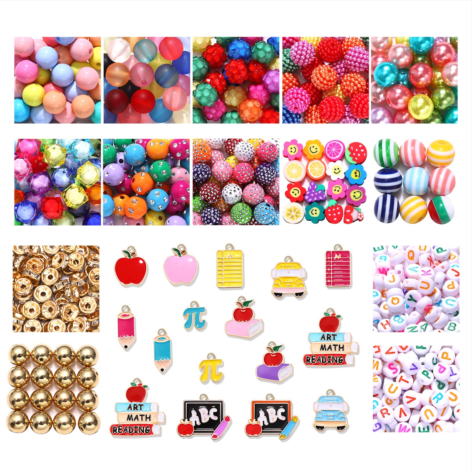 420PCS Beads & 16PCS Pendant Charms Set for DIY Jewelry Making - Necklace, Bracelet Craft Kit for Back to School, Gifts & Party Favors | Perfect for Teens, Adults & Craft Lovers