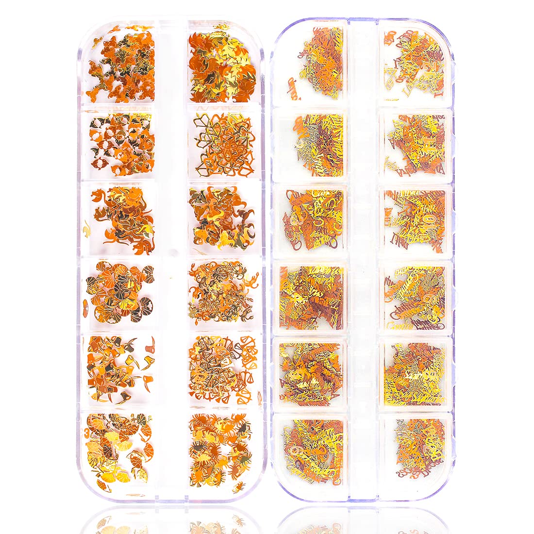2 Boxes 1200pcs Zodiac Nail Art Charms - Twelve Constellation Gold Nail Stickers & Sequins for Nail Art Decoration | Perfect for DIY Manicures, Salon Nail Designs, and Zodiac-Themed Nail Art