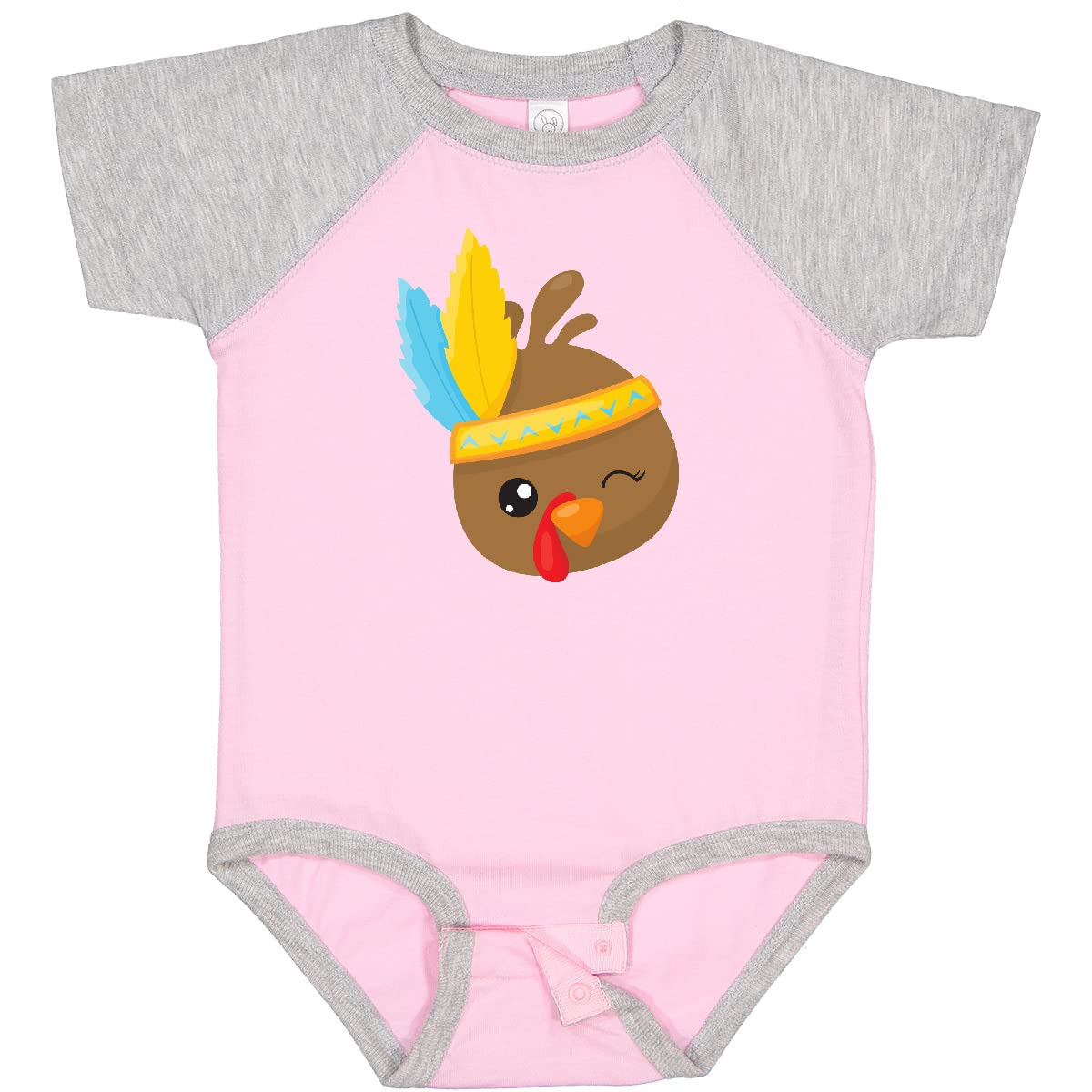 Inktastic Thanksgiving Turkey Brown Turkey Feathers Baby Bodysuit - Cute Holiday Outfit for Infants & Toddlers