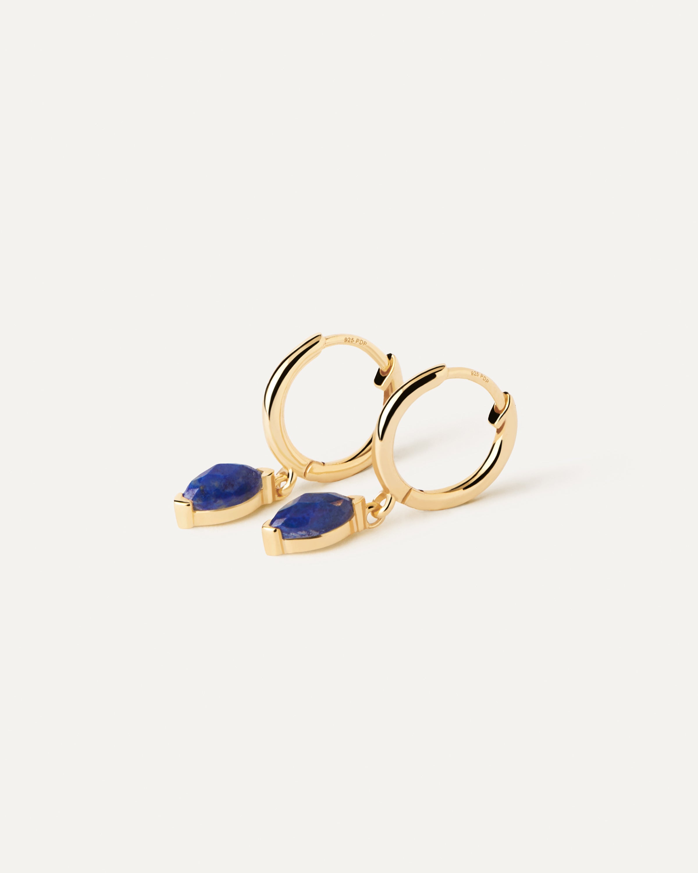 Lapis Lazuli Nomad Hoops - Handmade Bohemian Earrings for Women, 925 Sterling Silver Dangle Hoops, Boho Chic Jewelry for Everyday Wear & Special Occasions