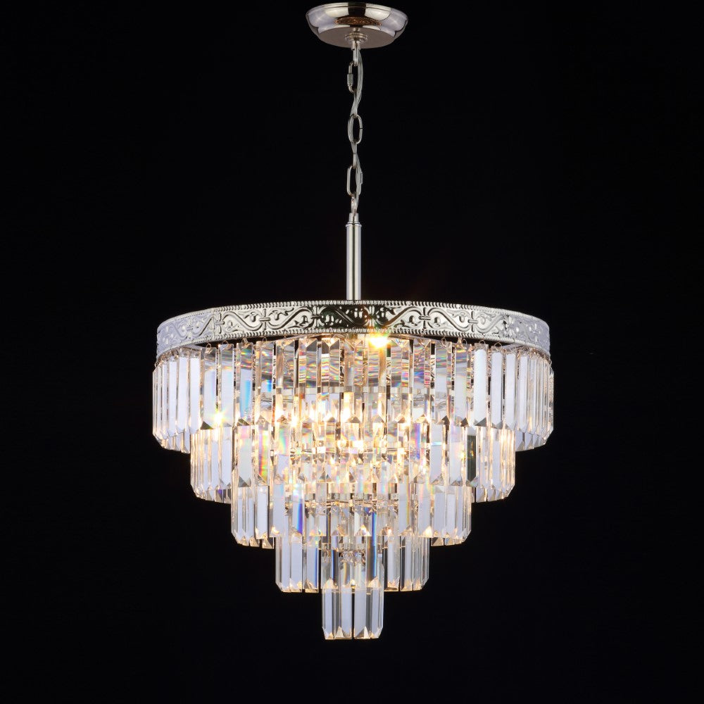 Wyatt 12 Light Crystal LED Chandelier - Modern Elegant Ceiling Light Fixture for Dining Room, Bedroom, Living Room & Entryway