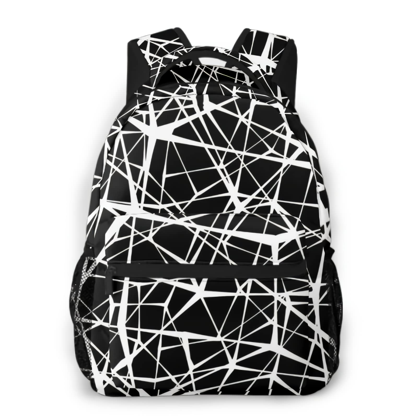 Stylish White Lines Translucent Spider Web Backpack - Breathable Mesh Double Shoulder Bag for Women & Men | Perfect for School, Travel, Gym & Daily Use