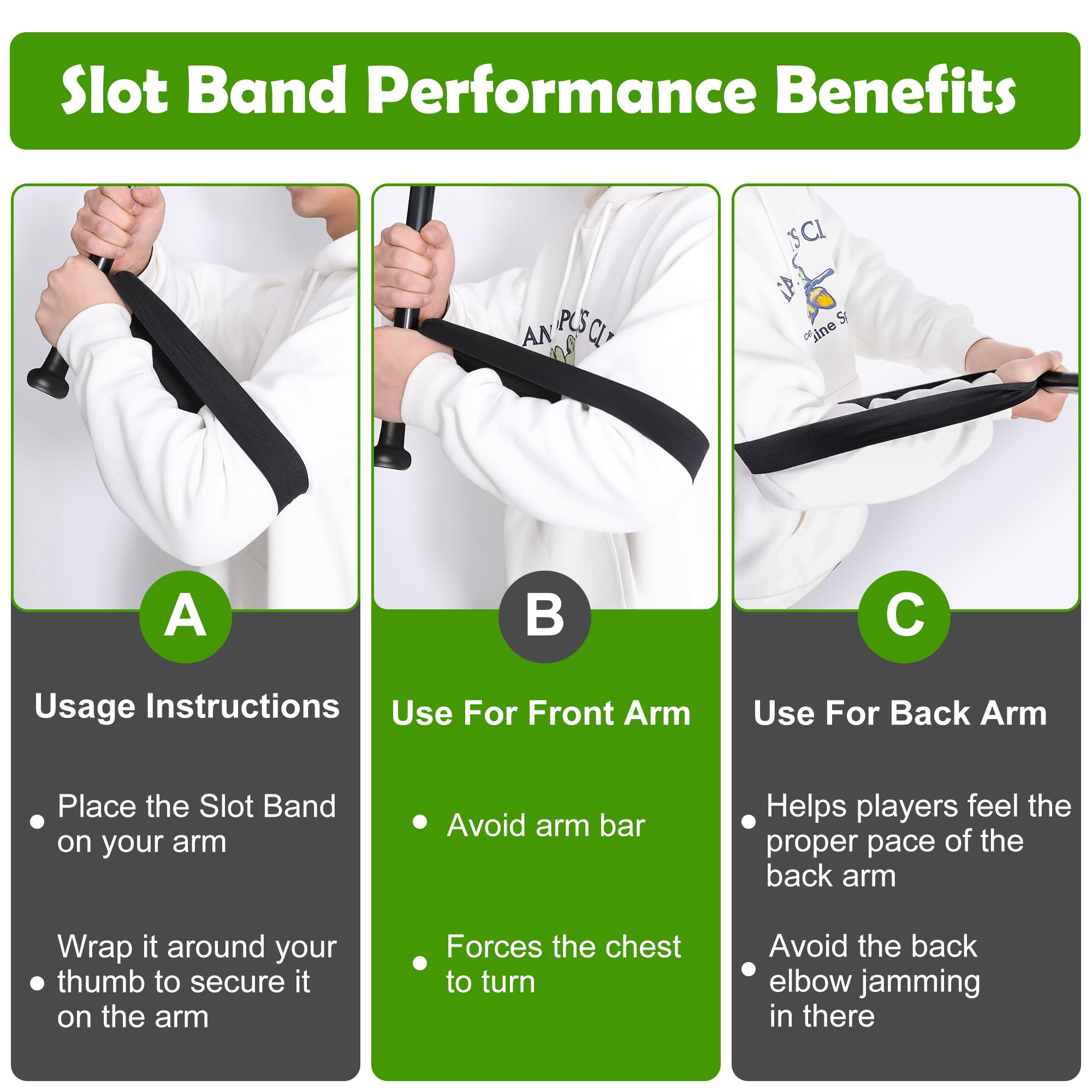 Codree Baseball Swing Trainer Bands - Elastic Baseball & Softball Hitting Resistance Bands for Batting Practice - Improve Batting Power & Arm Strength - Perfect for Baseball Training, Batting Cages & Home Practice Drills