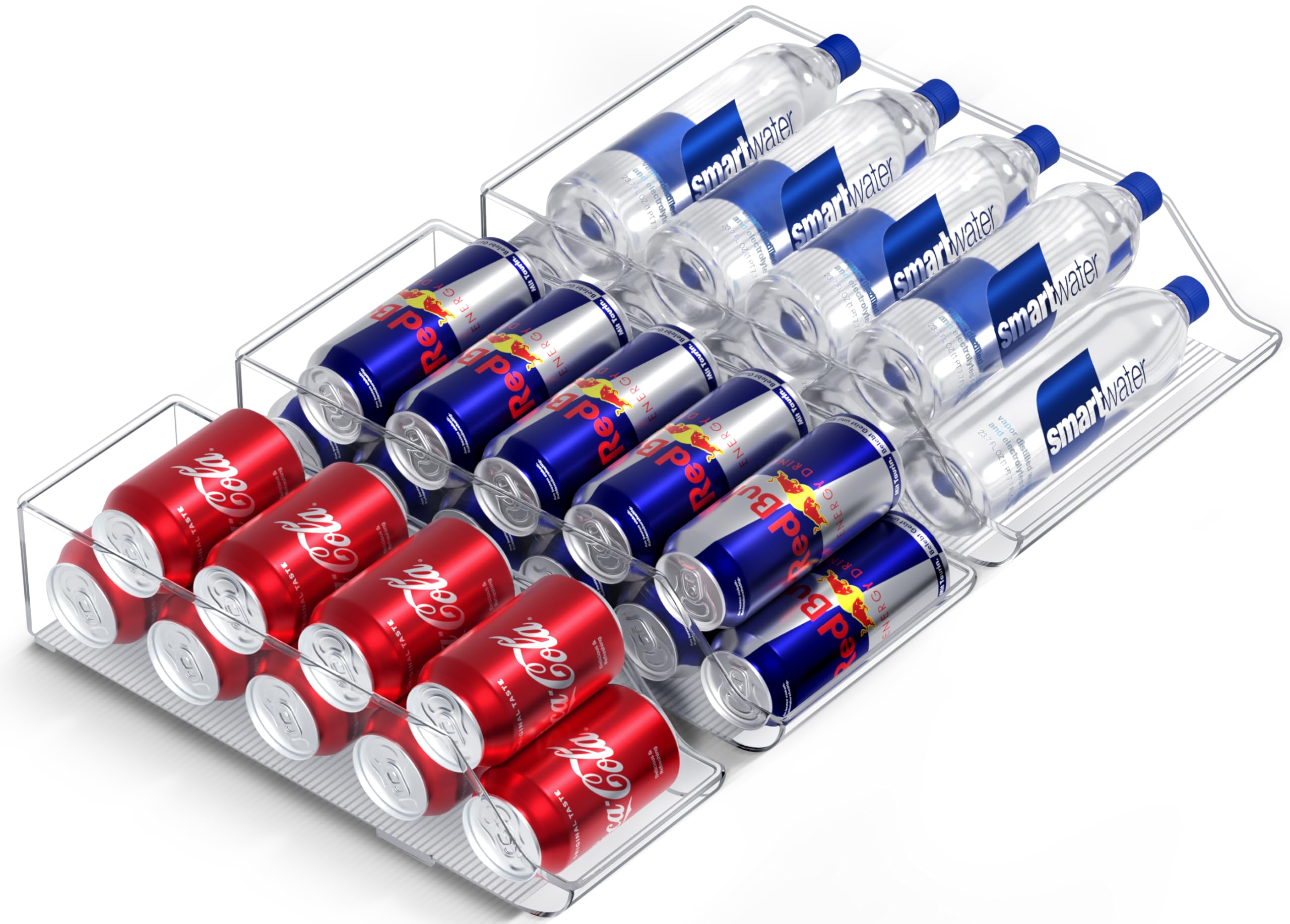 Sorbus 3-Tier Soda Can Organizer for Refrigerator - Holds Standard Cans, Skinny Cans & Water Bottles - Space Saving Fridge, Pantry & Freezer Storage Solution - Perfect for Home, Office & Party Use