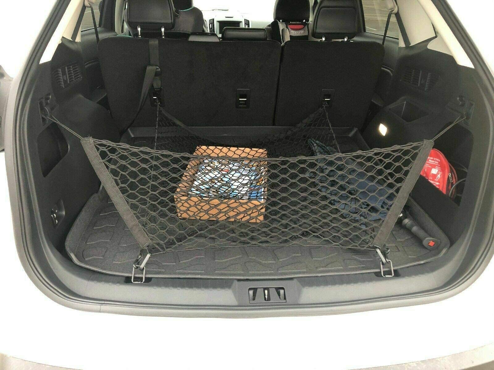 Premium Elastic Mesh Rear Trunk Organizer Cargo Net for Ford Edge 2007-2023 | SUV Envelope-Style Storage Solution | Durable Vehicle Carrier Accessory for Groceries, Sports Gear & Travel Essentials