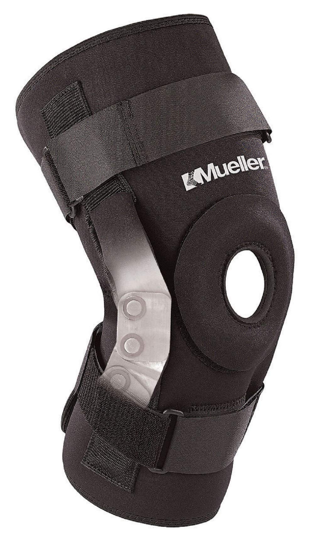 Mueller Pro Level Hinged Knee Brace Deluxe - Adjustable Support for Running, Sports & Recovery - Black, Medium (14