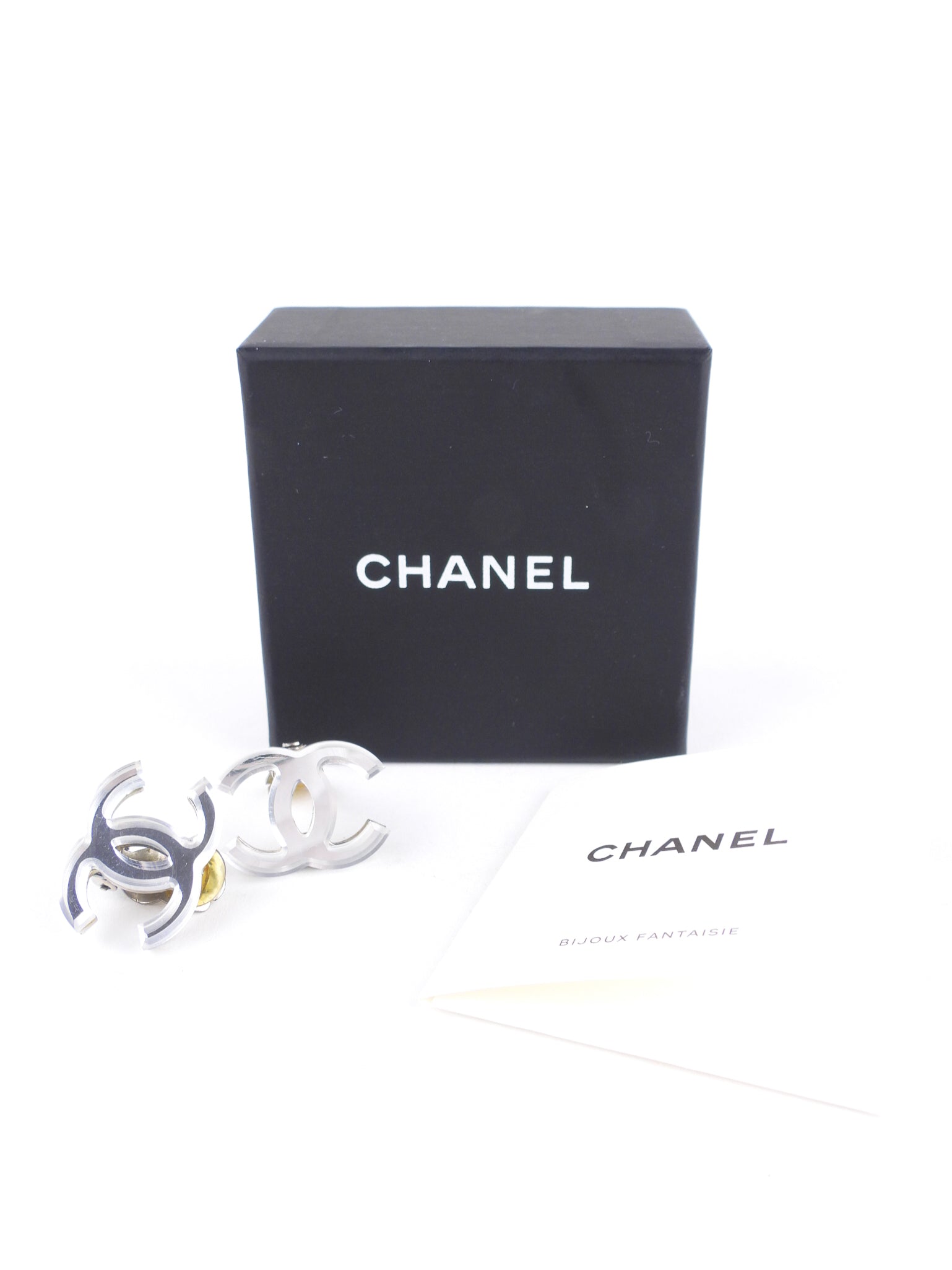 Chanel 03A CC Logo Mirror Clip-On Earrings for Women - Luxury Fashion Jewelry for Parties, Weddings & Special Occasions