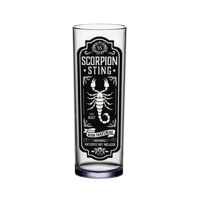 BarConic Highball & Collins Glasses Set - Halloween Themed Apothecary Design Drinking Cups | Perfect for Cocktail Parties, Halloween Decor & Gothic Home Bar Setup