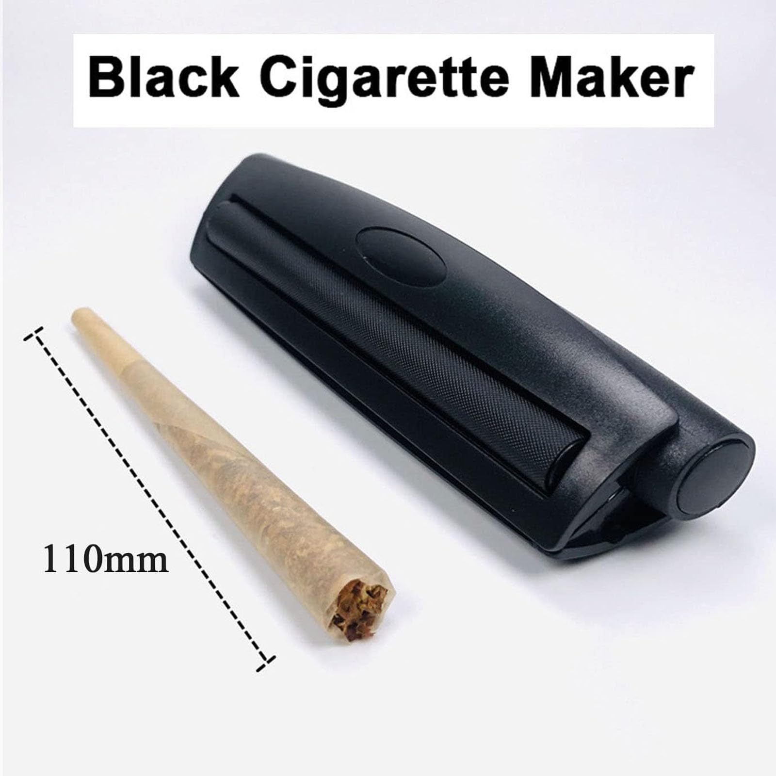 110mm Black Plastic Cigarette Rolling Machine - Cone Roller for Perfect Handmade Cigarettes | Ideal for Travel, Parties & DIY Tobacco Enthusiasts