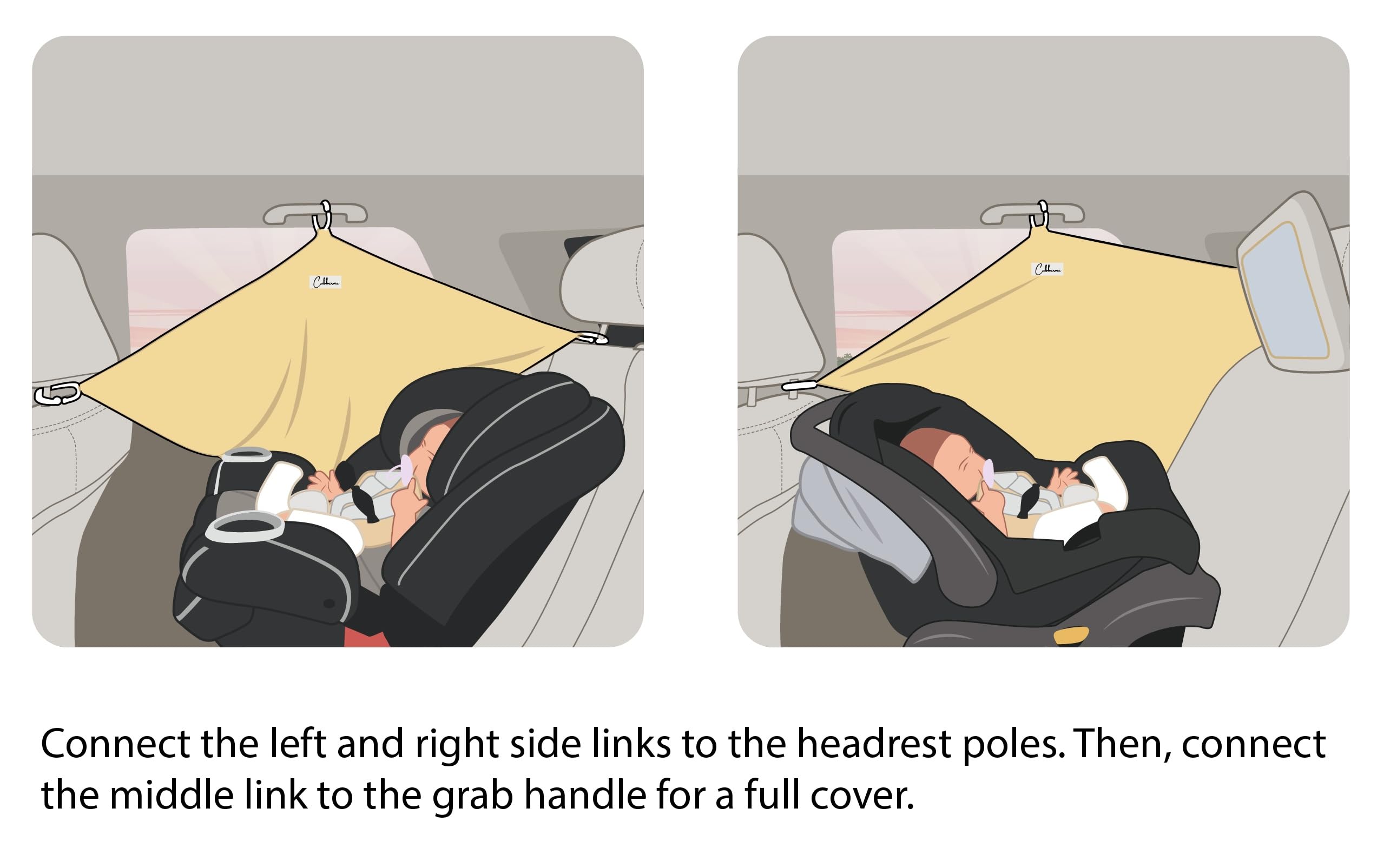 Universal Car Window Shade for Babies & Toddlers - Adjustable Sunshade, Nursing Cover & Car Seat Protector | Newborn Travel Essential for Moms & Infants | Perfect for Road Trips, Daily Commutes & Outdoor Activities