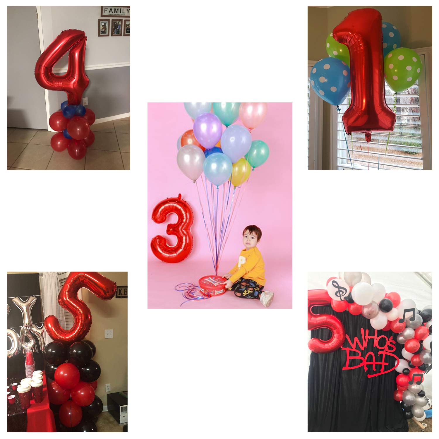 40 Inch Jumbo Red Number 8 Balloon for Birthday & Wedding Decor