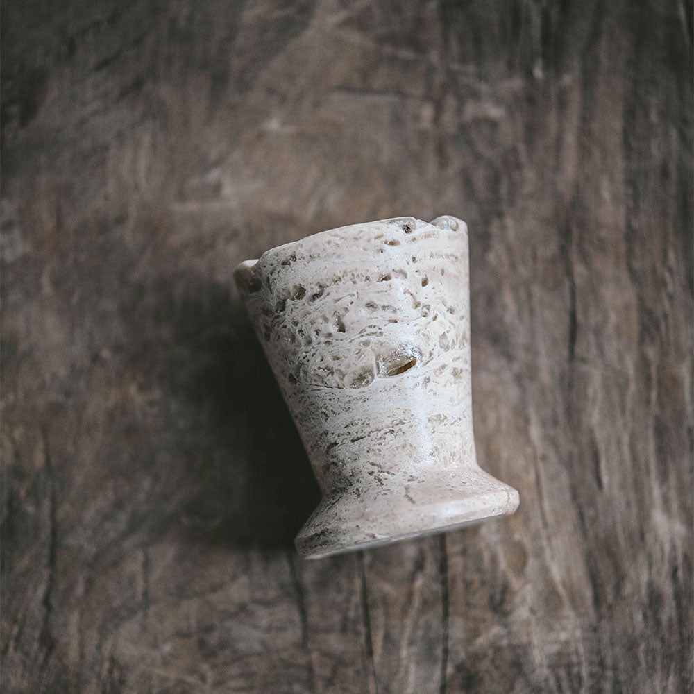 Natural Travertine Stone Candle Holder - Handcrafted Home Decor for Dining Table, Wedding Centerpiece & Spa Relaxation