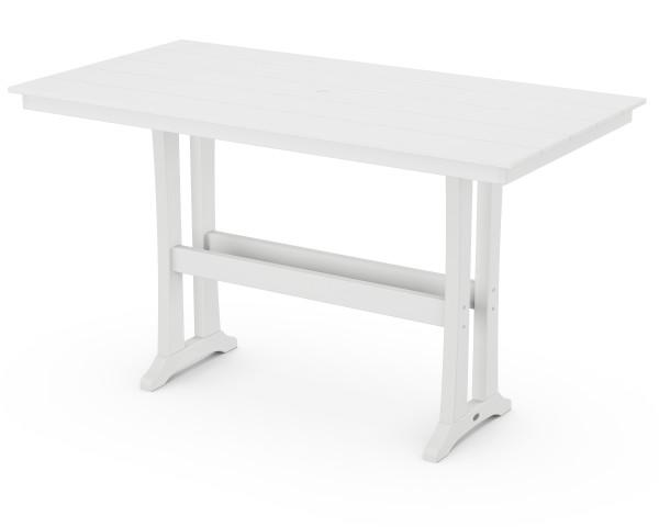 Polywood Farmhouse Trestle Bar Table - 37 x 72 Inch Rustic Dining Table for Kitchen, Patio & Outdoor Use - Durable Recycled Plastic Furniture for Restaurants, Bars & Backyard Entertaining