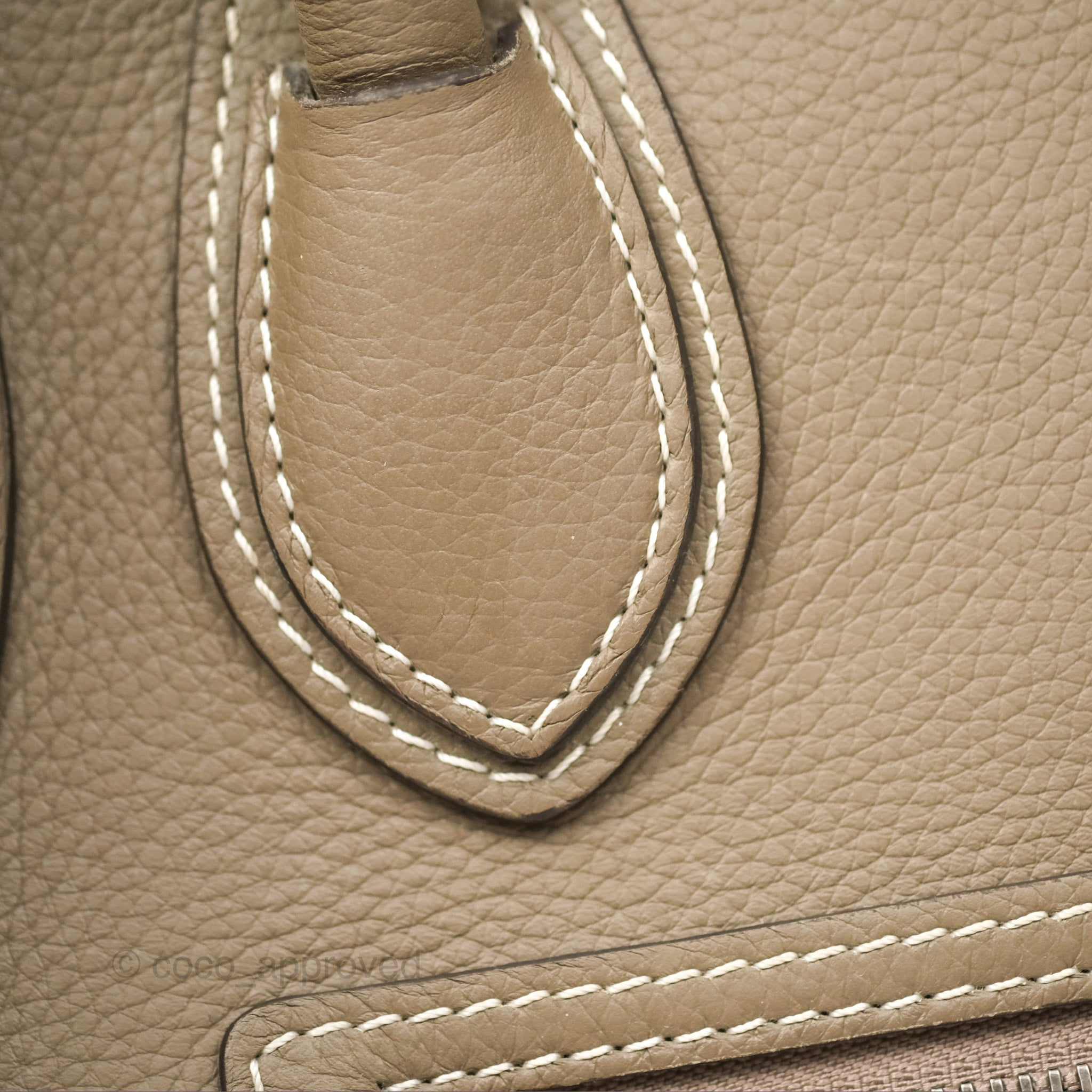 Celine Micro Luggage Bag in Souris Drummed Calfskin Leather - Stylish Crossbody Handbag for Women, Perfect for Work, Travel & Everyday Use