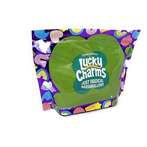 Lucky Charms 2021 Limited Edition Just Magical Marshmallows - 2 Pack (4 oz Each) - Marshmallow Only Cereal Toppers - Perfect for Baking, Desserts & Hot Chocolate Toppings