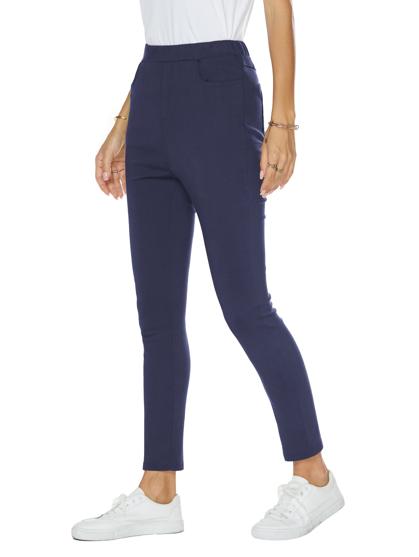 Famulily Women's Stretch Skinny Dress Pants with Tummy Control - Pull On Work Pants & Business Casual Leggings [Sizes S-2XL] for Office, Travel & Everyday Wear