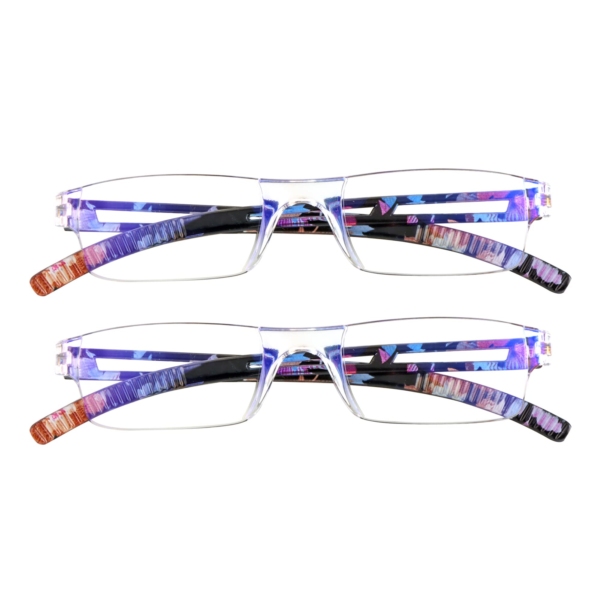 LifeArt 2/4 Pairs Blue Light Blocking Reading Glasses for Men & Women - Anti Eyestrain Computer Glasses with Rectangle Frame - Perfect for Office Work, Gaming & Screen Time