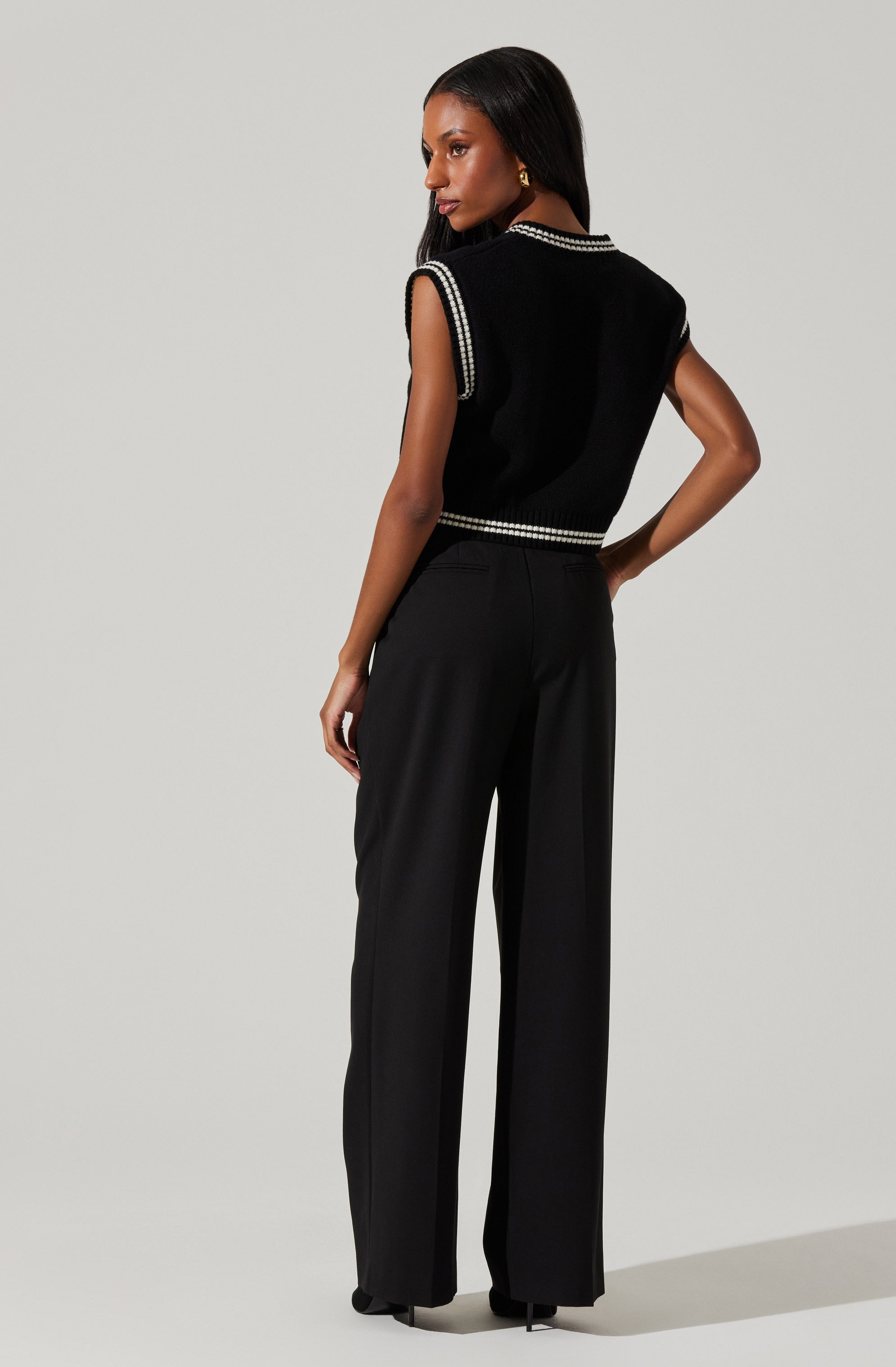 Kirby V Neck Cropped Sweater Vest for Women - Trendy Knit Sleeveless Pullover - Perfect for Layering, Office Wear & Casual Outfits