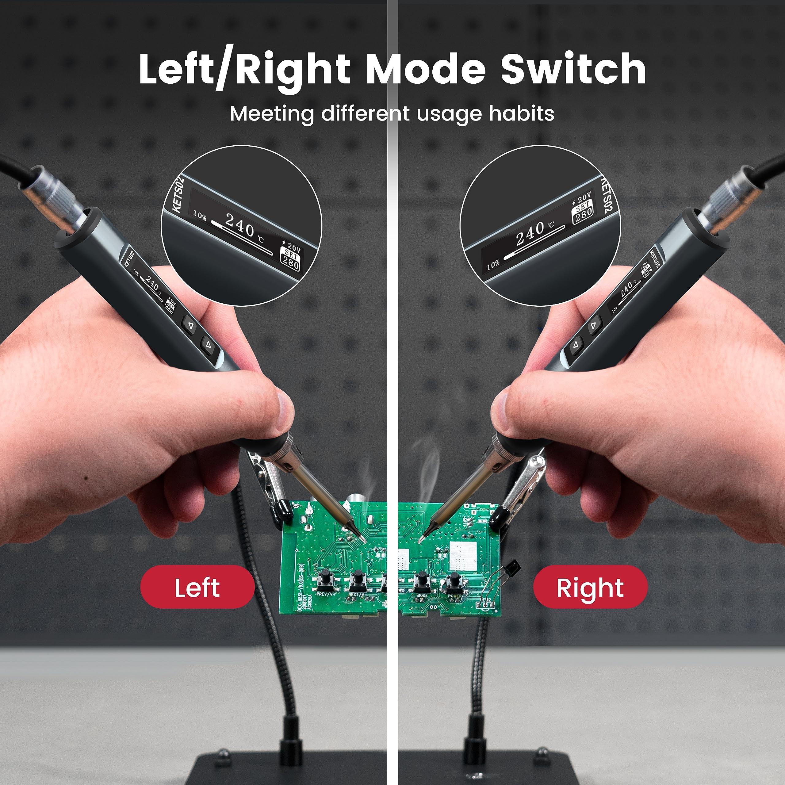 KAIWEETS Professional Soldering Iron Kit with Adjustable Temperature, 5 Tips & Stand - Perfect for Electronics Repair, DIY Projects & Home Improvement