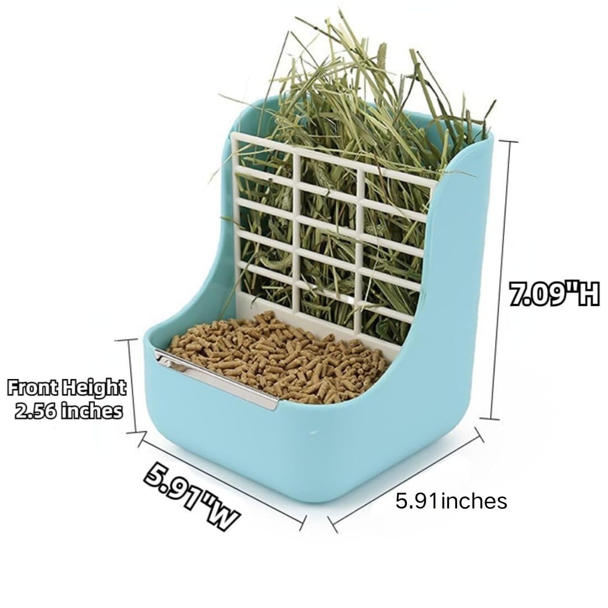 2 in 1 Guinea Pig & Rabbit Hay Feeder Bowl - Dual Purpose Food & Grass Dispenser for Small Pets (Pink) - Perfect for Indoor Cages, Playpens & Hutch Feeding Stations